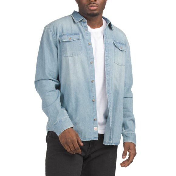 MARINE LAYER Blue Wash Classic Denim Shirt